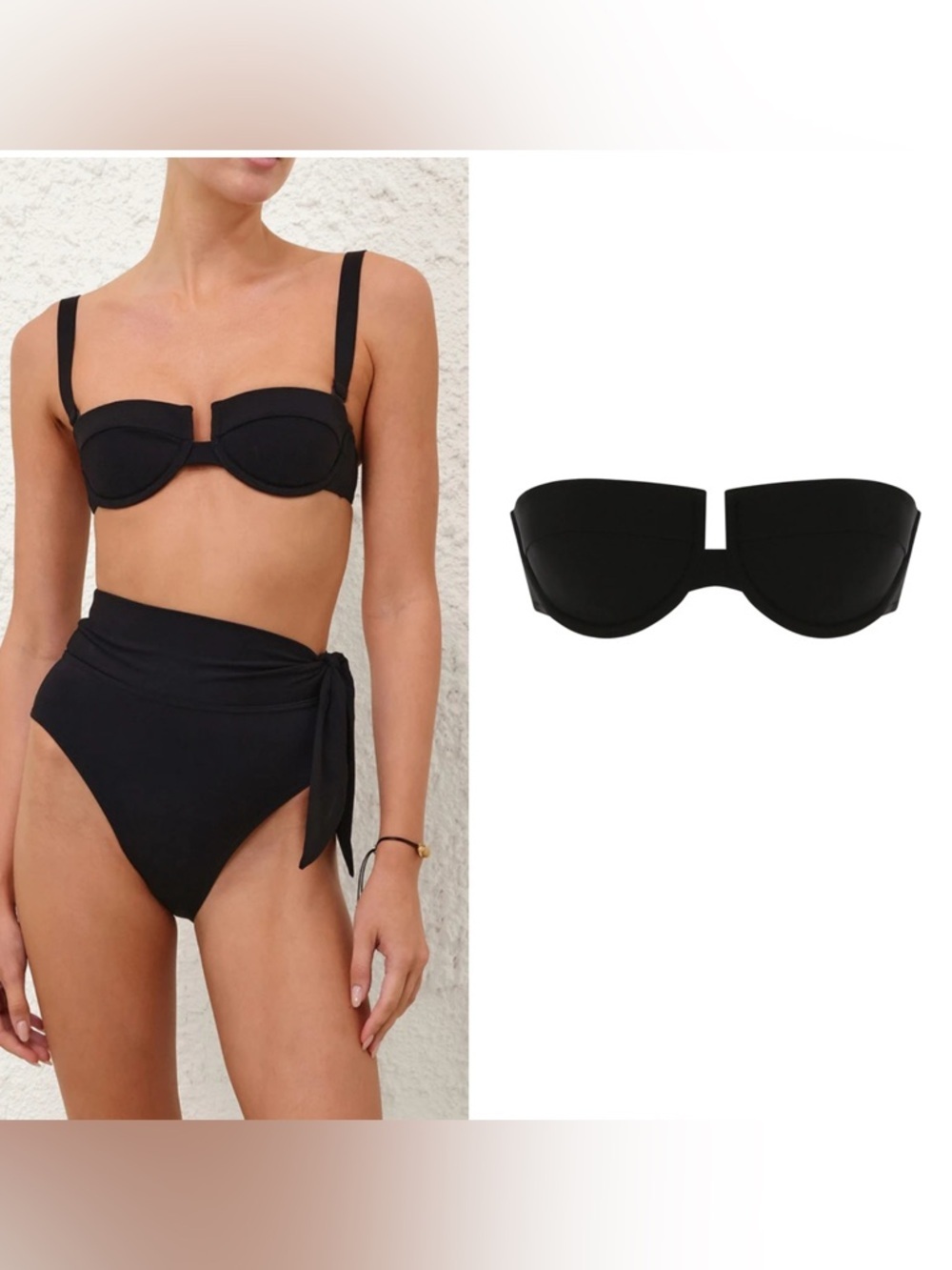 Zimmermann Swim Essentials Balconette Top in Black NWT